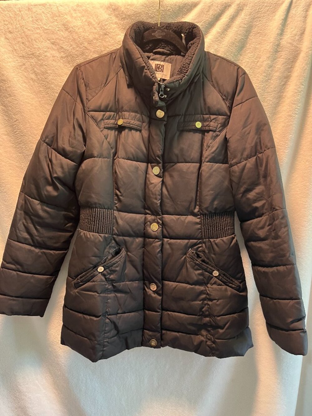Laundry by Design Black Quilted Puffer Jacket Sherpa M